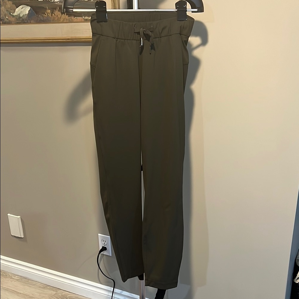 lululemon olive green on the fly pants.
